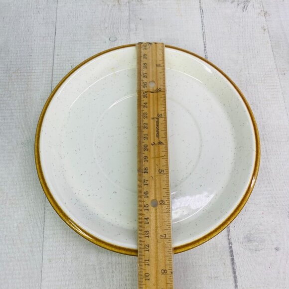 Mikasa NATURAL BEAUTY C9000 Cream Brown Trim Speckled Round 8" Gravy Under Plate - Picture 5 of 12